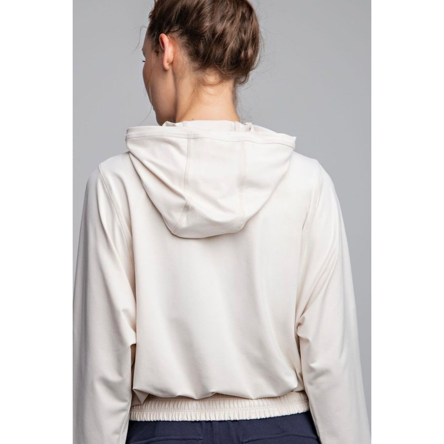Rae Mode Bone Pullover Quarter Zip Hoodie - 1XL
